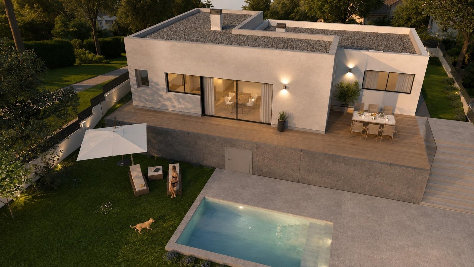 Foto 4 de Casa unifamiliar de obra nueva con vivienda en planta y piscina, entrega en octubre 2026 en Santa Eulàlia de Ronçana.